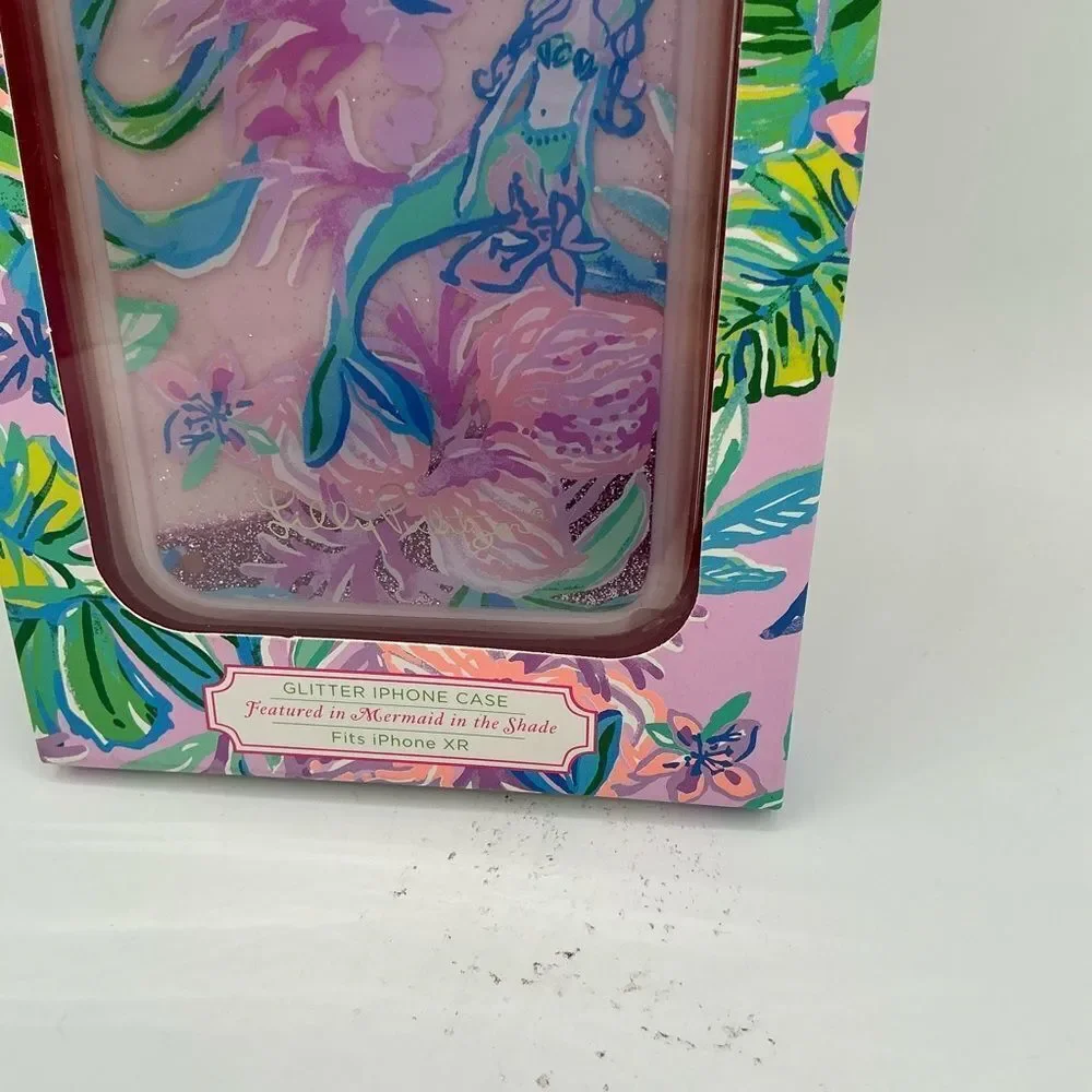 Lilly Pulitzer Mermaid In The Shade Liquid Glitter iPhone XR Case Lavender New